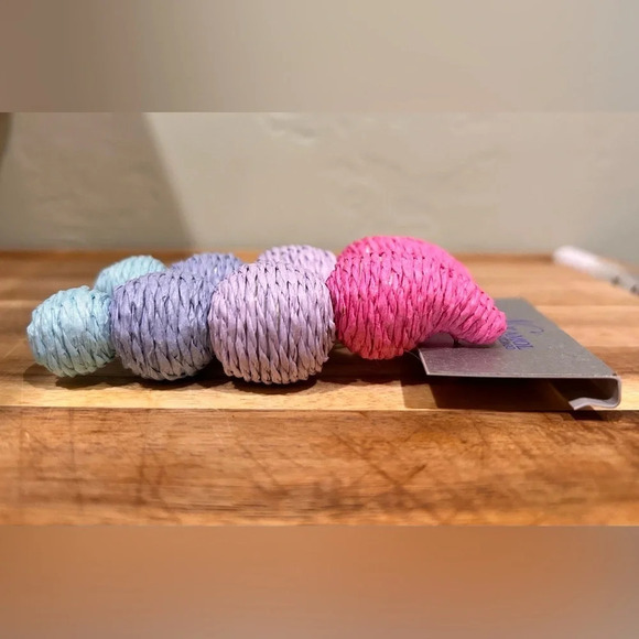 NAKAMOL MADE IN THAILAND Raffia Bead Linear DROP Earrings Brand New With Tags - Picture 6 of 8